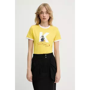 Karl Lagerfeld tricou din bumbac KL X DISNEY culoarea galben, A3W17089 imagine