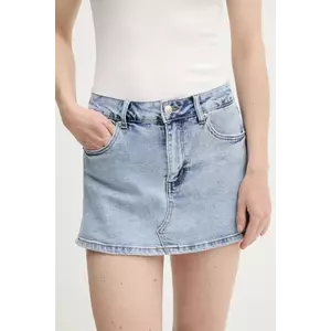 Answear Lab fustă și pantaloni denim neted, medium waist imagine