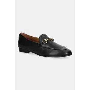 Nokwol mocasini de piele Gate culoarea negru, cu toc plat, Gate imagine