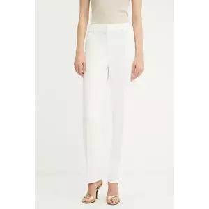Morgan pantaloni culoarea alb, drept, high waist, PVAPLO imagine