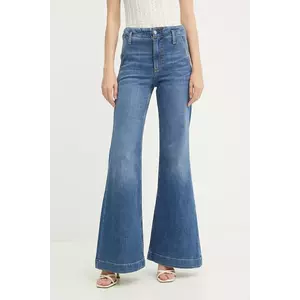 BOSS blugi din amestec de mătase high waist, 50542553 imagine