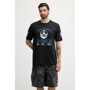 adidas Originals tricou din bumbac 90S Football Tee culoarea negru, cu imprimeu, JX3064 imagine