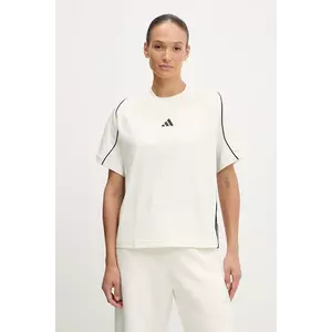 adidas tricou din bumbac Stadium culoarea bej, JW0450 imagine