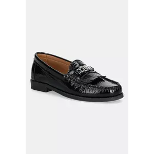 Bianco mocasini de piele BIAPOP culoarea negru, cu toc plat, 11252018 imagine
