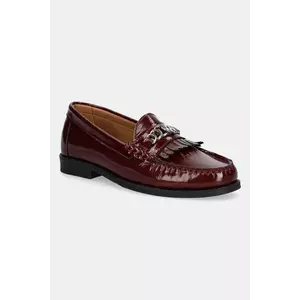 Bianco mocasini de piele BIAPOP culoarea bordo, cu toc plat, 11252018 imagine