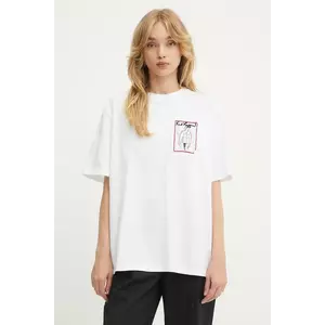 Karl Lagerfeld tricou din bumbac culoarea alb, A3W17100 imagine