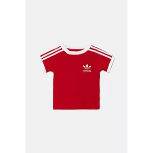 adidas Originals tricou de bumbac pentru copii culoarea roșu, cu imprimeu, JY0146 imagine