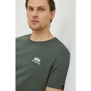 Alpha Industries tricou din bumbac Basic T Small Logo culoarea verde, uni 188505.142-green imagine