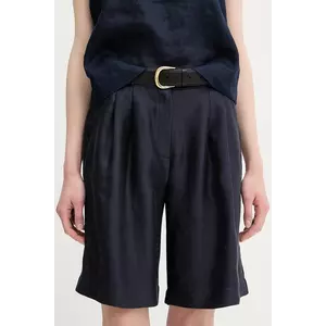 La Petite Française pantaloni scurți din amestec de in SAVOUREUX culoarea bej, uni, high waist, SAVOUREUX imagine