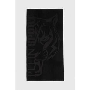PLEIN SPORT prosop din bumbac 92 x 170 cm culoarea negru, PS24TW02 imagine