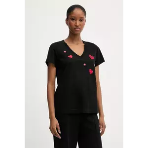 Karl Lagerfeld tricou din bumbac culoarea negru, A3W17017 imagine