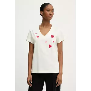 Karl Lagerfeld tricou din bumbac culoarea bej, A3W17017 imagine