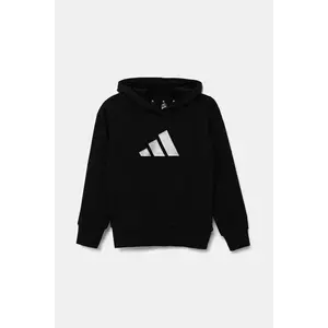 adidas bluză copii culoarea negru, cu glugă, cu imprimeu, JV5267 imagine