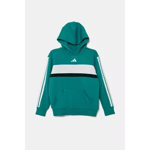 adidas bluză copii culoarea verde, cu glugă, cu imprimeu, JN2244 imagine