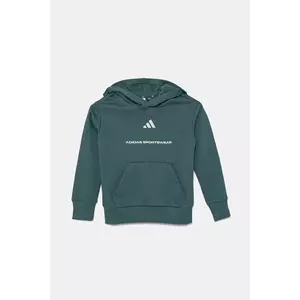 adidas bluză copii culoarea verde, cu glugă, cu imprimeu, KC2804 imagine
