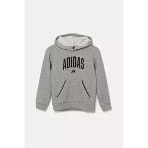 adidas bluză copii culoarea gri, cu glugă, cu imprimeu, JV7336 imagine