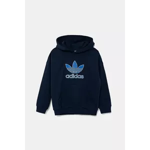 adidas Originals bluză copii culoarea bleumarin, cu glugă, cu imprimeu, JV8651 imagine