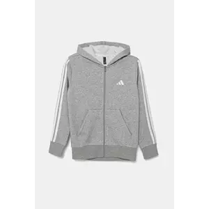 adidas bluză copii culoarea gri, cu glugă, melanj, JY4979 imagine