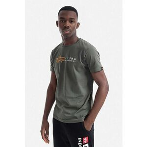 Alpha Industries tricou din bumbac culoarea verde, cu imprimeu 118502.142-green imagine