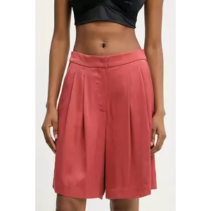 Karl Lagerfeld pantaloni scurți culoarea rosu, uni, high waist, A3W10097 imagine