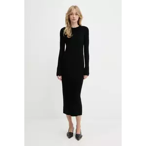 IRO rochie de cașmir culoarea negru, maxi, mulată, WF33LIETTE imagine