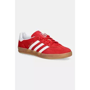adidas Originals sneakers de piele întoarsă pentru copii GAZELLE INDOOR culoarea roșu, JS3801 imagine