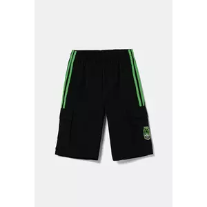 adidas Originals pantaloni scurți copii MINECRAFT culoarea negru, cu imprimeu, talie reglabila, KD9832 imagine