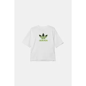 adidas Originals tricou de bumbac pentru copii culoarea alb, cu imprimeu, JV8555 imagine