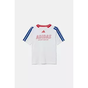 adidas tricou copii culoarea alb, cu imprimeu, JW7418 imagine