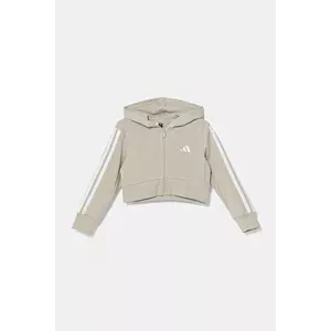 adidas bluză copii culoarea bej, cu glugă, cu imprimeu, KB7300 imagine