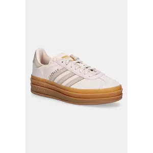 adidas Originals sneakers de piele întoarsă pentru copii GAZELLE BOLD culoarea roz, JQ1296 imagine