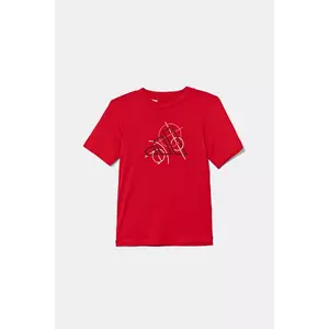 adidas tricou de bumbac pentru copii culoarea roșu, cu imprimeu, JV5103 imagine