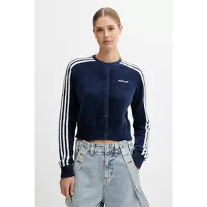 adidas Originals cardigan Fluffy Cardigan culoarea bleumarin, JW3644 imagine