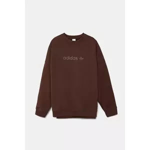 adidas Originals bluză Essentials culoarea maro, cu imprimeu, JW1018 imagine