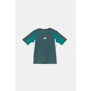 adidas tricou de bumbac pentru copii culoarea verde, cu imprimeu, JW4966 imagine