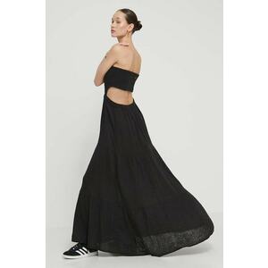 Rip Curl rochie din bumbac culoarea negru, maxi, evazată imagine