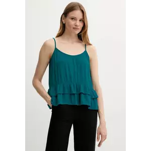 United Colors of Benetton bluză culoarea turcoaz, uni, 4VW95H00B imagine
