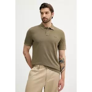 BOSS Orange polo de bumbac culoarea negru, uni, 50507813 imagine