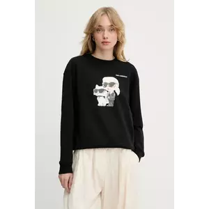 Karl Lagerfeld bluză culoarea negru, cu imprimeu, A3W20057 imagine