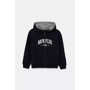 Napapijri bluză copii B-INOT culoarea bleumarin, cu glugă, cu imprimeu, NP0A891E1761 imagine