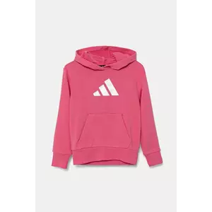 adidas bluză copii culoarea roz, cu glugă, cu imprimeu, JV5266 imagine