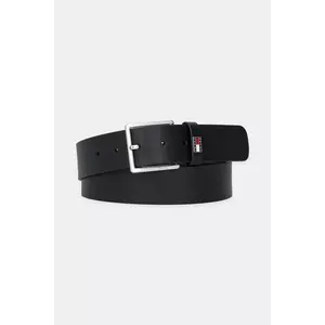 Tommy Jeans curea de piele culoarea negru, AM0AM13416 imagine