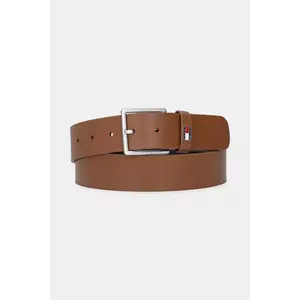 Tommy Jeans curea de piele culoarea maro, AM0AM13416 imagine