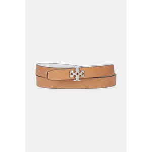 Tory Burch curea de piele cu două fețe Logo culoarea alb, 157857-137 imagine