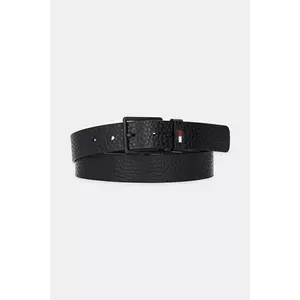 Tommy Jeans curea de piele culoarea negru, AM0AM13418 imagine