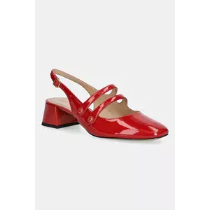 Coach pantofi de piele Winley Slingback Mary Jane culoarea roșu, cu toc drept, cu toc deschis, CAS42 imagine