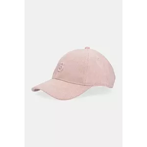 BOSS șapcă de baseball velur culoarea roz, cu imprimeu, 50544419 imagine