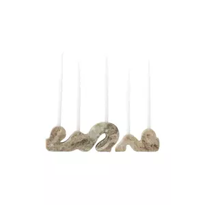 Bloomingville sfeșnice decorative 25 x 4 x 10/15 x 4 x 7 cm 2-pack culoarea bej imagine