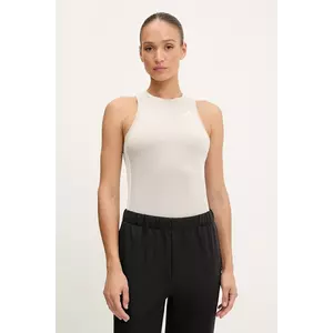adidas Performance top de antrenament Train Essentials culoarea bej, JE8696 imagine
