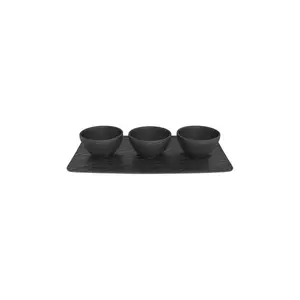 Villeroy & Boch tavă de servire cu boluri culoarea negru imagine